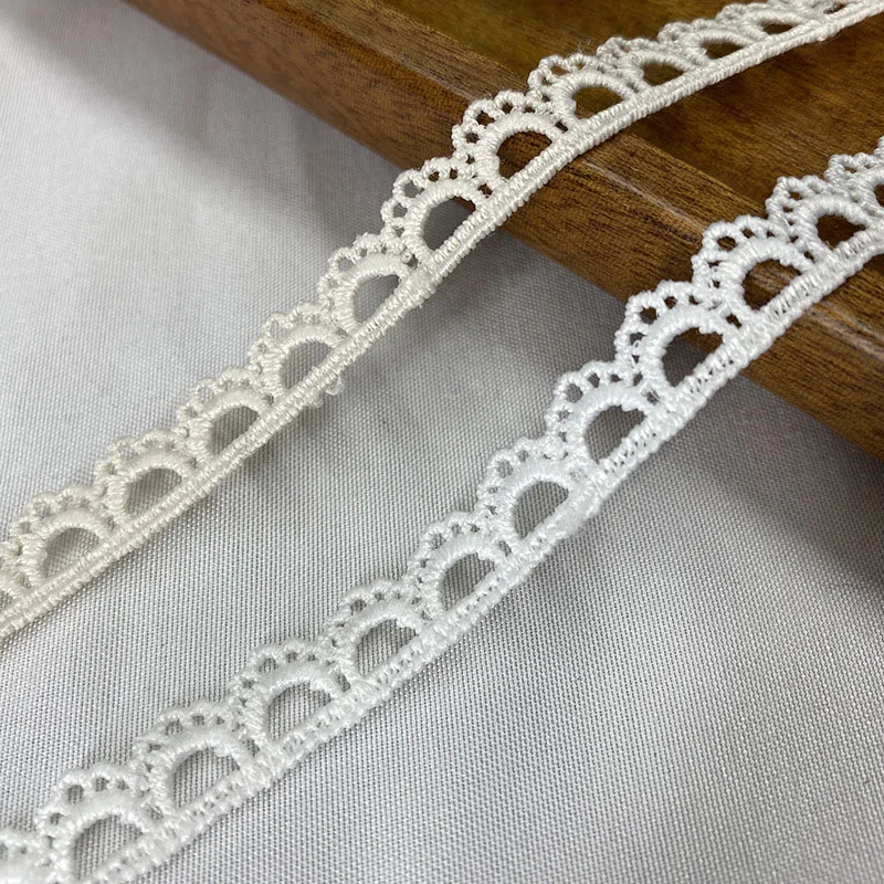 1cm factory custom latest fancy bridal wedding white Polyester Embroidery milk silk lace trim for women clothes