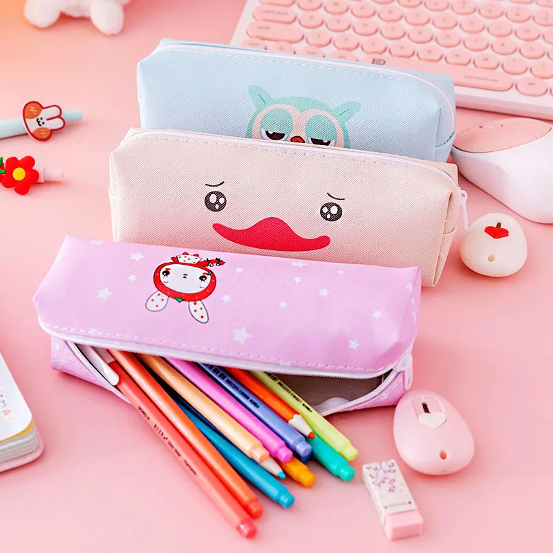 Professional custom 2022  fashion pu leather printing pattern cartuchera unicorn pencil pouch for girls