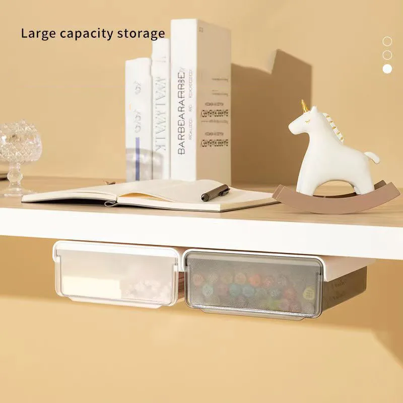 Drawer Type Storage Box Under The Table Covert Desk Low Paste Type Transparent New Hidden Artifact