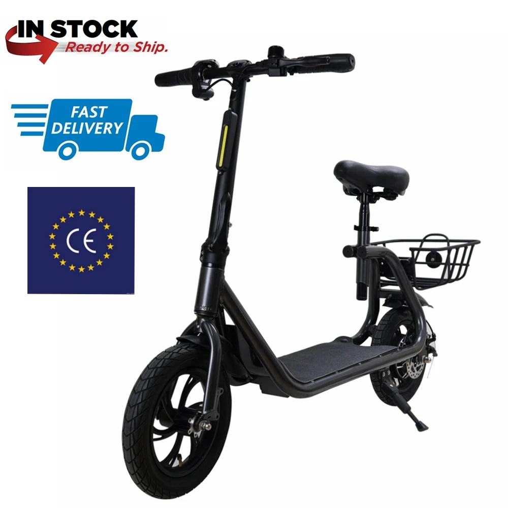 Alucard EU warehouse electric bike adult basket 350W 2 wheel electric bicycle folding electric scooter with seat