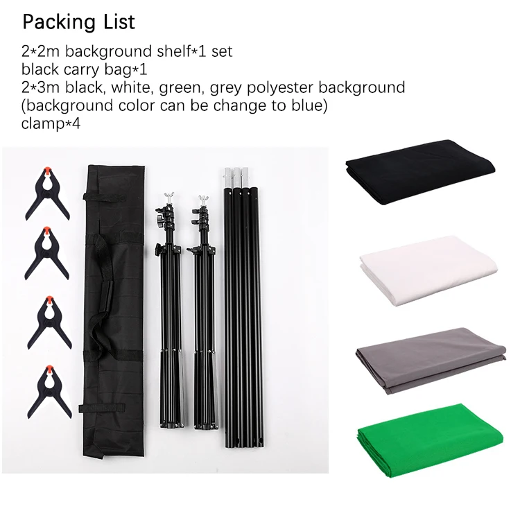 Green Screen Backdrop Polyester Fabric Collapsible Backdrop Background with 4 Backdrop Photography Video Studio and Television