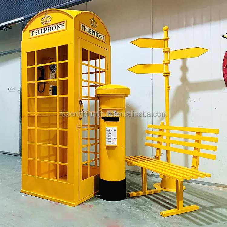 Лондонская уличная антикварная Цветочная дорожка телефонная будка английская розовая для украшения