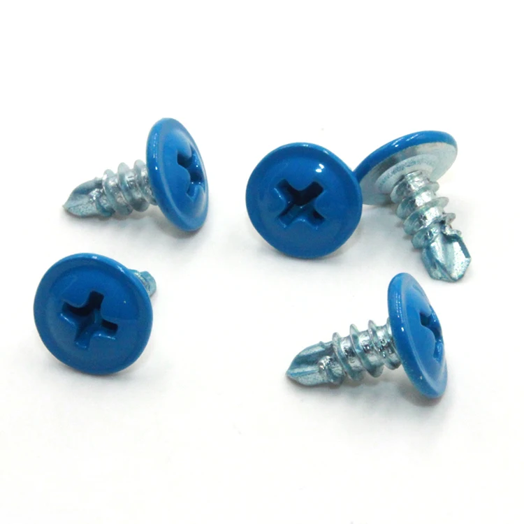 Carbon steel blue color zinc plated Modify wafer Self-Drilling Screws Truss Head Self Drilling Screws