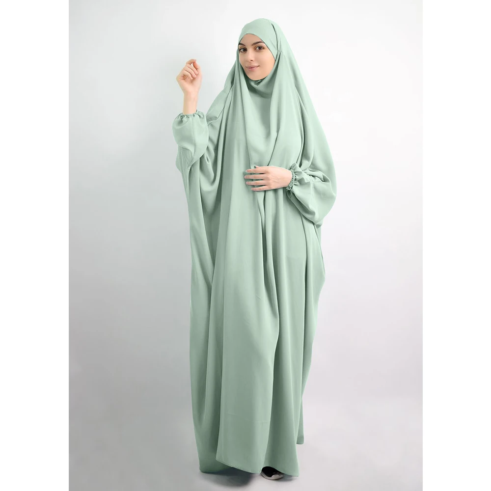 Abaya Long Khimar Full Cover Dress Eid Muslim Women Hijab Dress Prayer Garment Jilbab Ramadan Gown Abayas Islamic Clothing