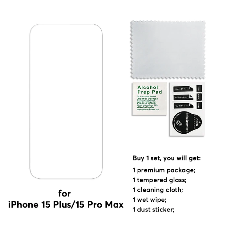 Factory screen protector 2 3 pack tempered glass for iphone 15 pro max phone screen protectors