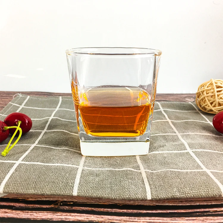 Old Fashioned Heavy Base Square Rocks Glass 9 OZ Whiskey Glass for Alcohol Whiskey Bourbon