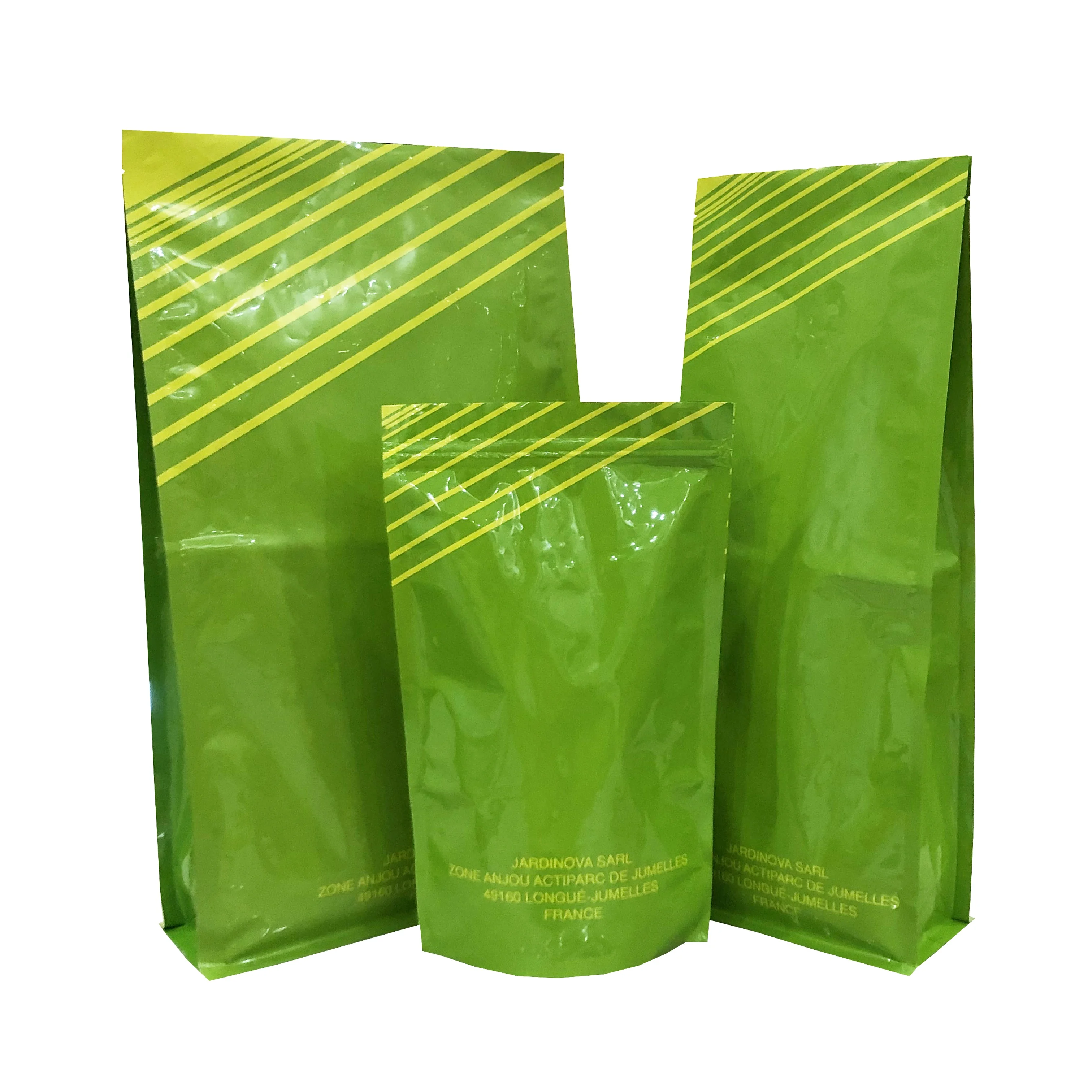 Custom Doypack Quad Seal Top Aluminum Foil Moisture Proof Chia Seeds Packaging Bag Stand Up Pouch Resealable Mylar Ziplock Bags