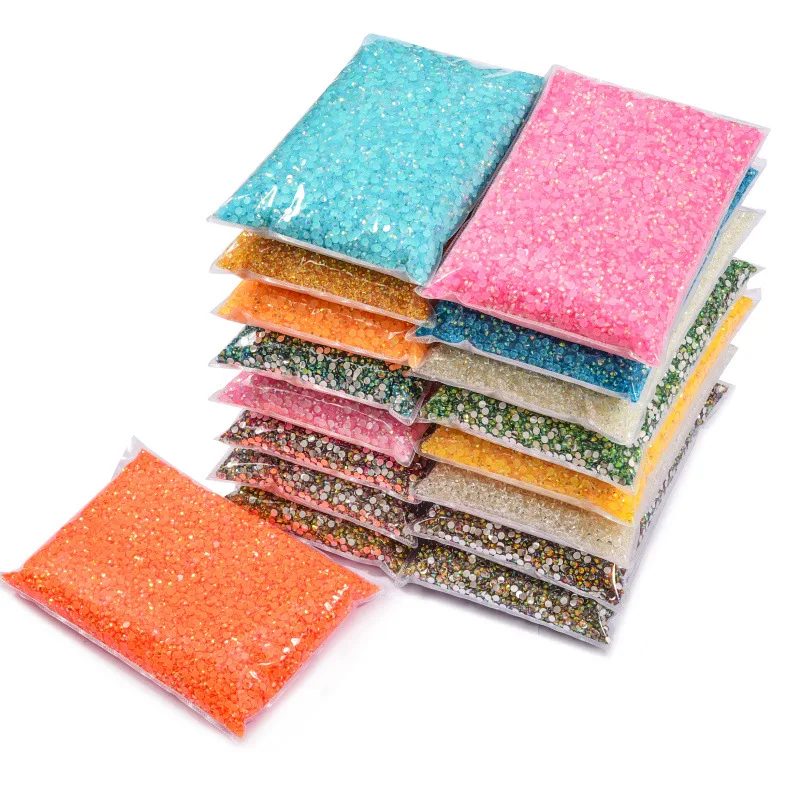 BWEAR Factory Wholesale 2mm 3mm 4mm 5mm AB Crystal colors Flat Back Resin Beads Non Hot fix Strass Glitters Rhinestone