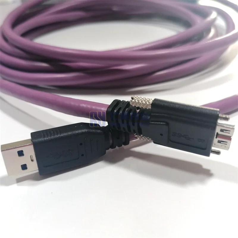 Usb 3.0 Aoc Cable Type-A to Micro B With Screw Hybrid Active Optical Industrial Camera Cable for Machine Vision
