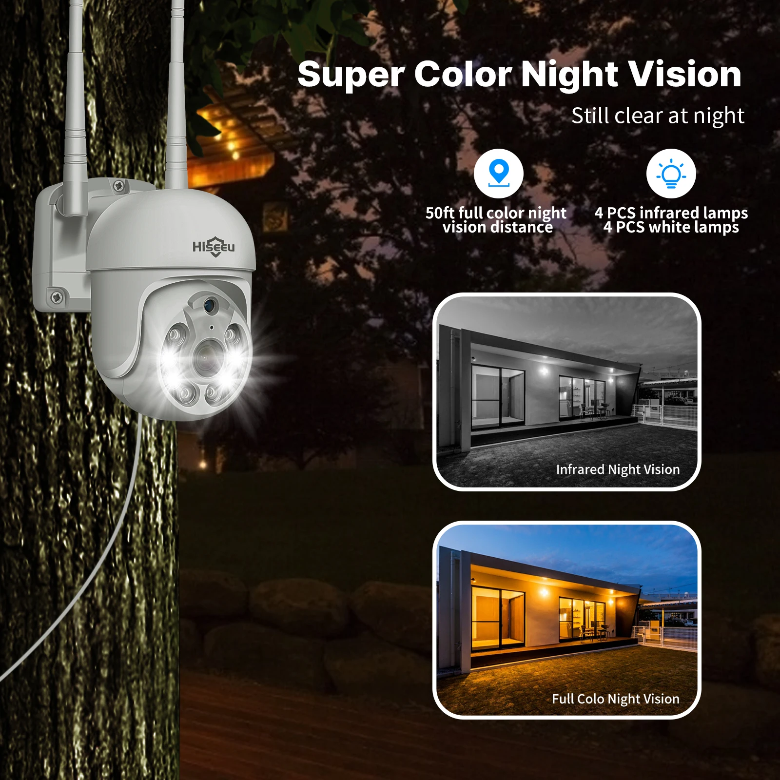 Ai Intelligent humanoid detection 5MP HD outdoors night vision Ptz Cctv camera wireless alarm security system for shop