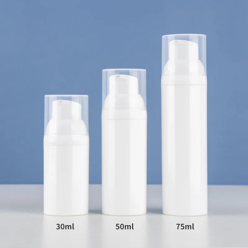 Luxury Plastic Airless Pump Skincare Bottle 30ml 50ml 75ml 100ml Foundation Emulsion Serum Foam Lotion for Hair Made of PET PP