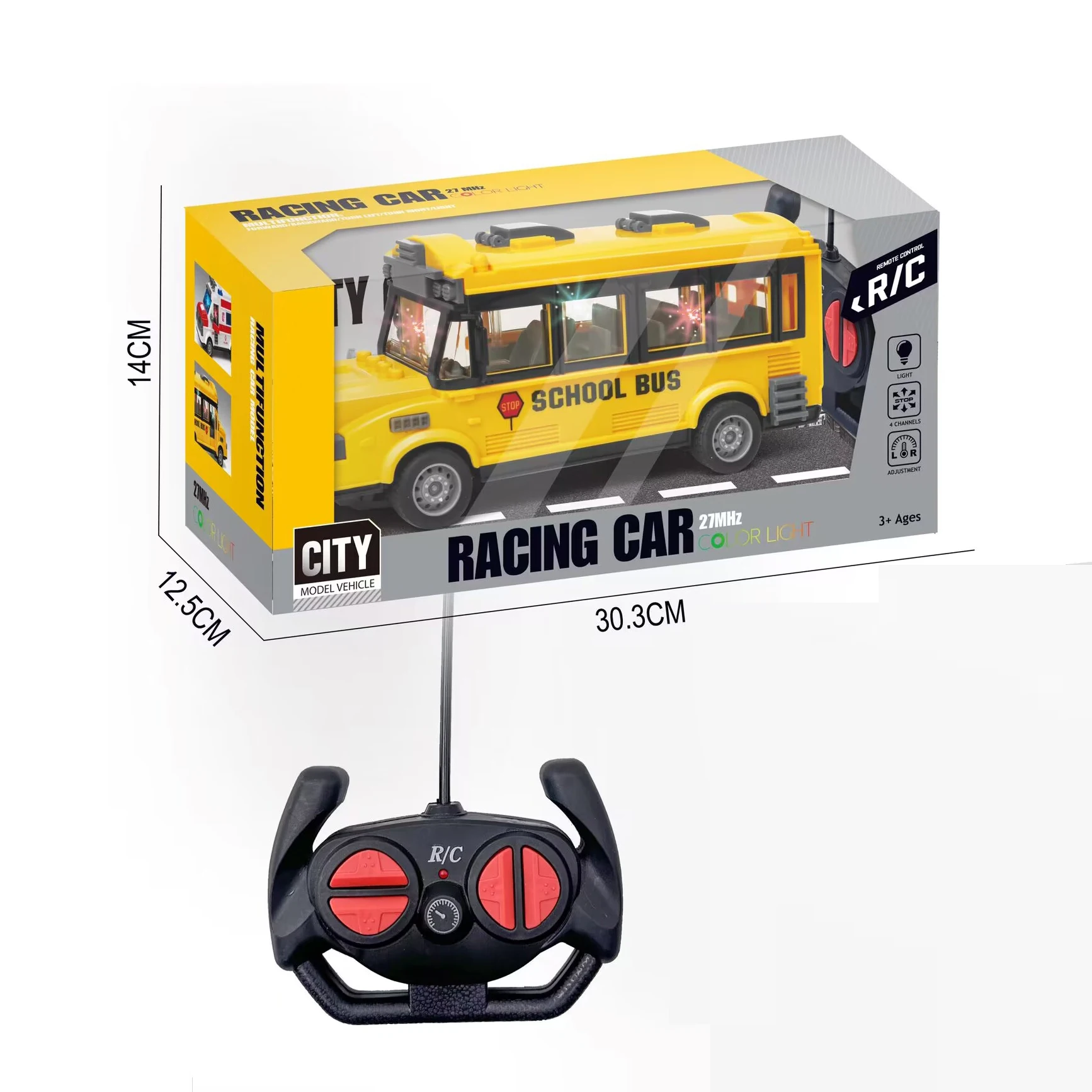 4WD Rc School Bus Racing Mini Car New Children Functional Remote Control Vehicle Off-Road Radio Controlled Car