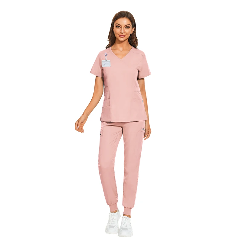 Медицинские скрабы, медицинская Униформа Премиум-Качества, куртка с коротким рукавом для медсестер, костюм для женщин и мужчин, медицинские скрабы, униформа
