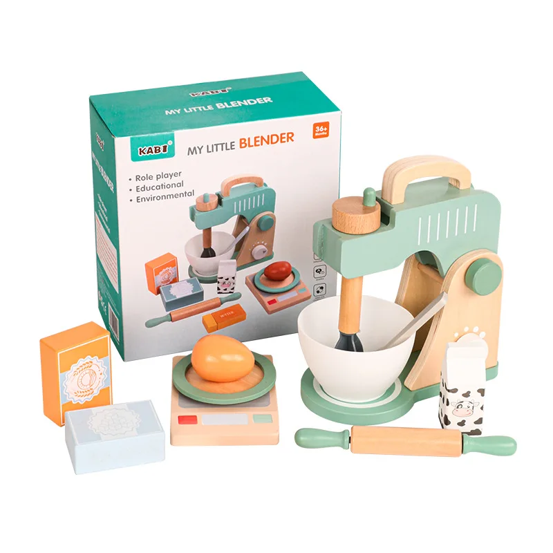 CPC CE 2023 funny Kids Wood Pretend Play Kitchen coffee toaster tea set mini play set toys for kids