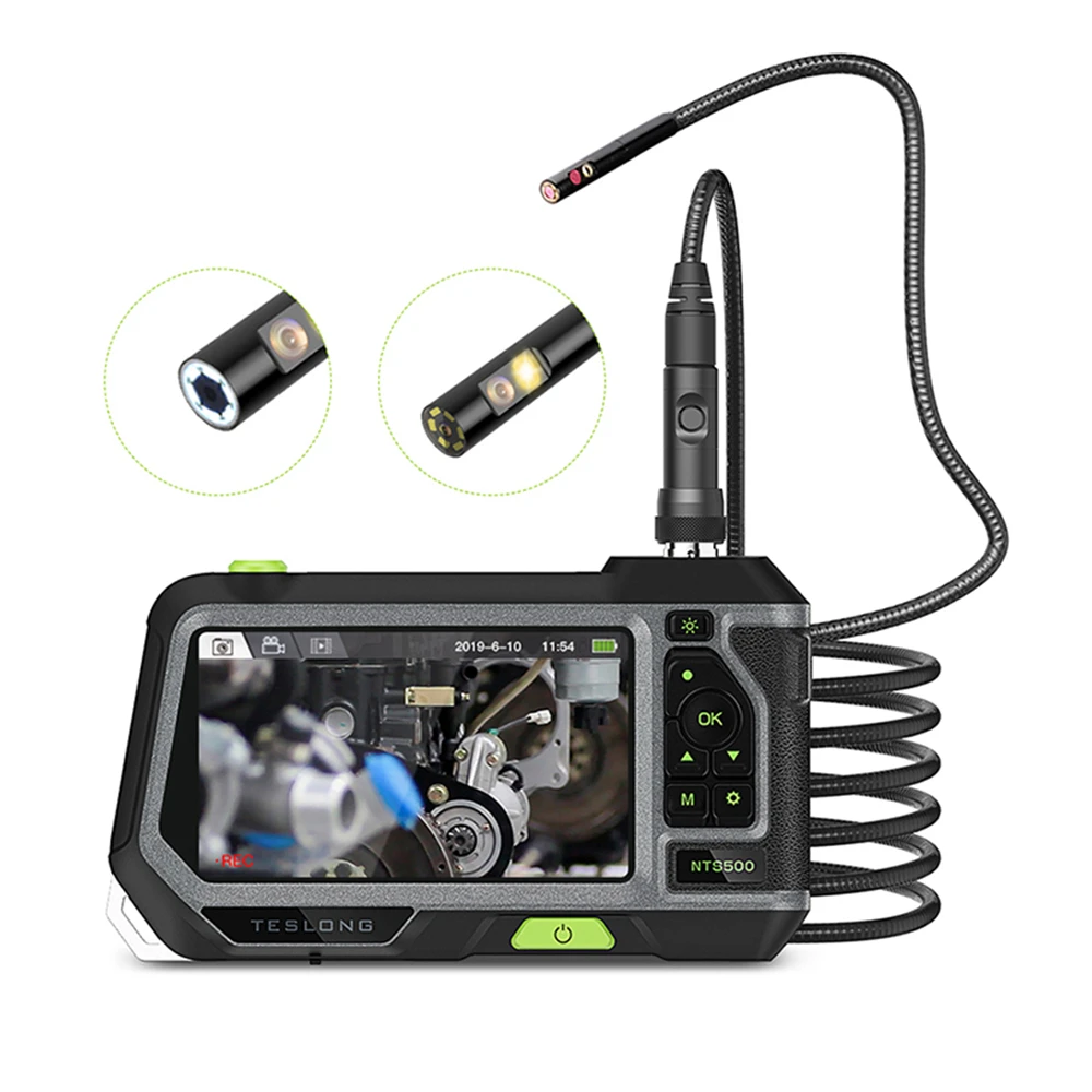 Portable 5inch LCD Screen Industrial 8.0mm /5.5mm 1080P Dual  Lens Flexible Snake Tube Endoscope Bore scope Camera