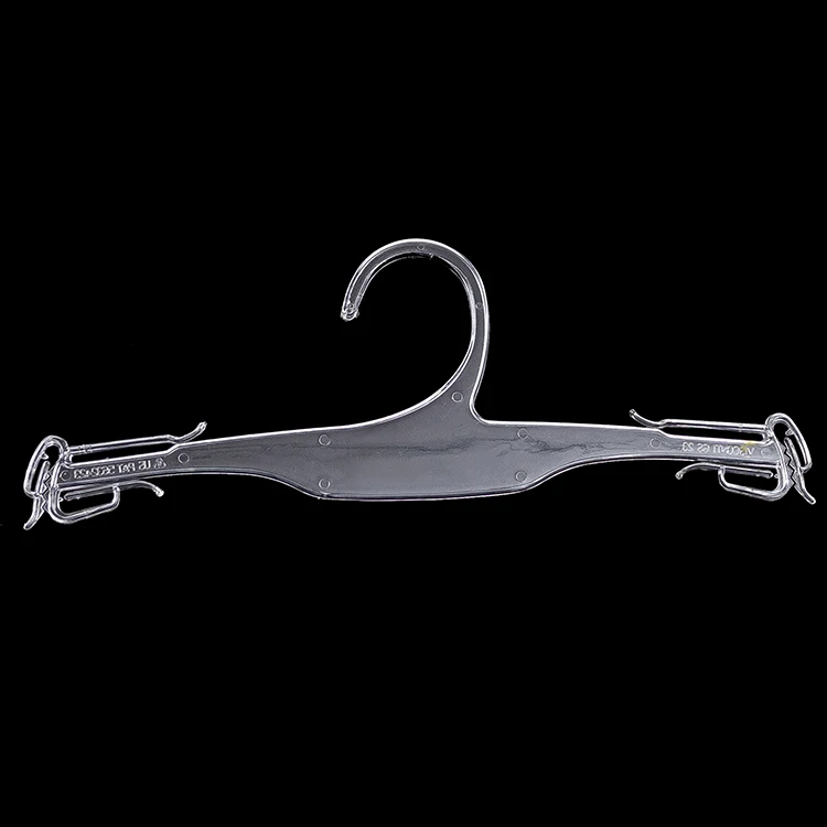 
Custom Logo Plastic Underwear Hanger Bra And Panties Set Plastic Clear Hangers Disposable Acrilyc Crystal Hanger For Retail Use 
