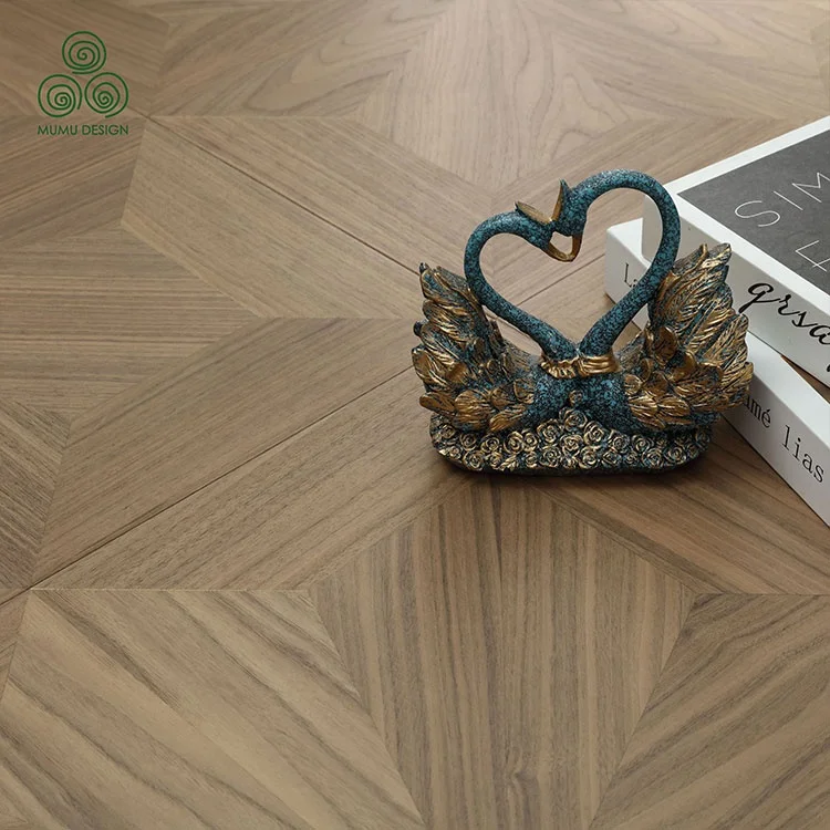 MUMU Artistic Dark Interior Solid Wood Timber Hardwood Engineered Wood Parquet Flooring with Decorative