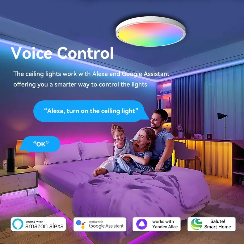 WiFi Smart RGB WW Phantom Ceiling Light Supports Alexa, Google, Huawei, Alice