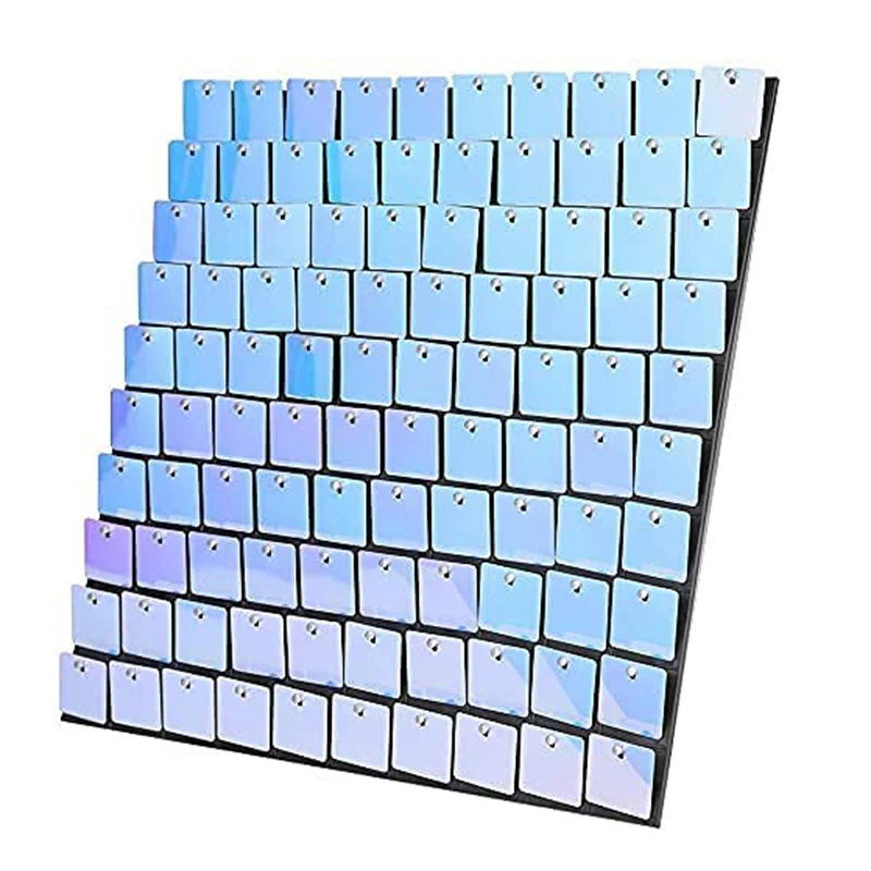 Blue Shimmer Wall Sequin Backdrop Square Panels Decoration for Wedding Events Advertising Sign Photography Background