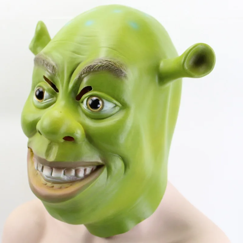 
Wholesale Green Shrek Latex Masks Movie Cosplay Prop Adult Animal Party Mask for Halloween Party Costume Fancy Dress Ball 