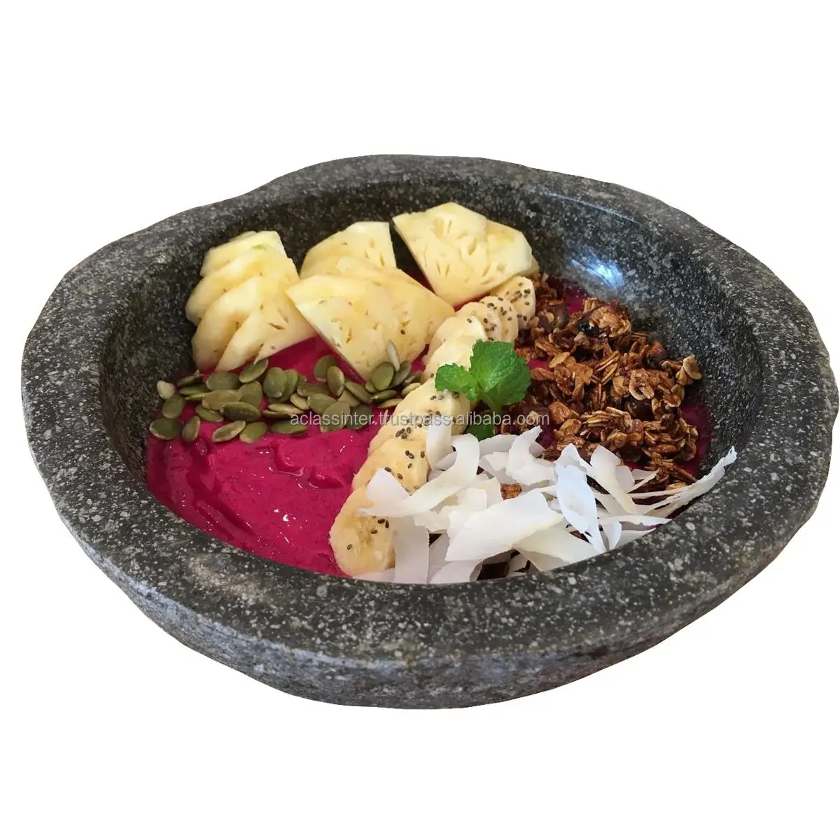 
Anyer Natural Stone Salad Bowl Amazing hand crafted from 1 solid river stone 