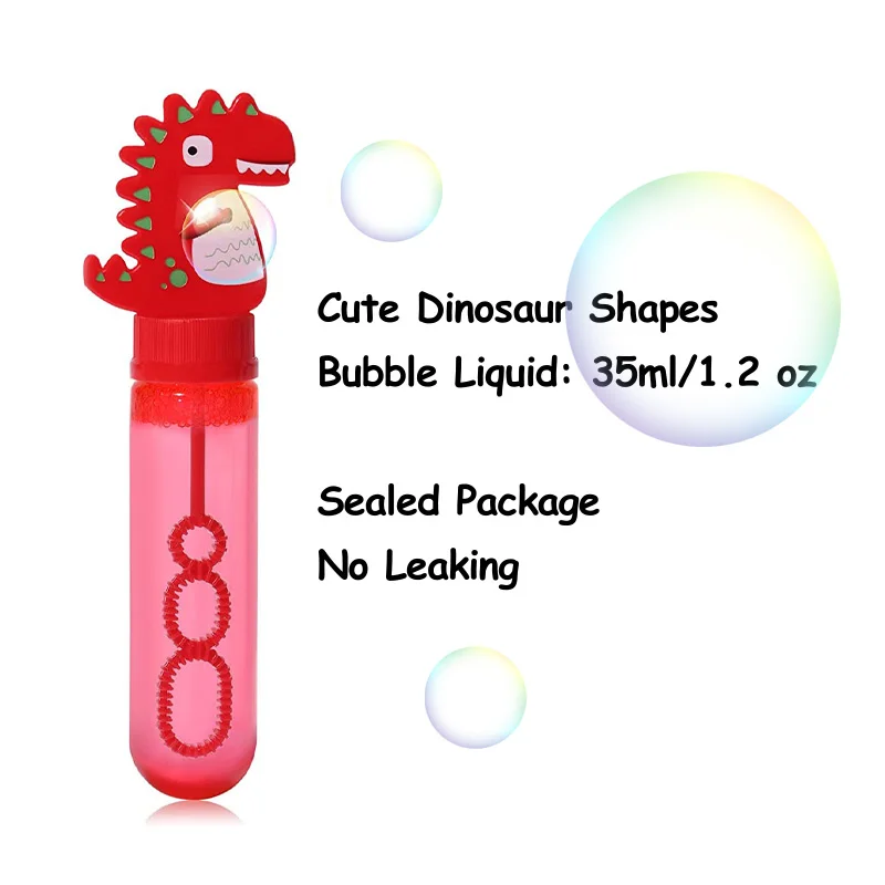 Kids Dinosaur Soap Tube Bubbles Party Favor Toys Children 24 Pack Mini Dino Bubble Wands Sticks for Sale