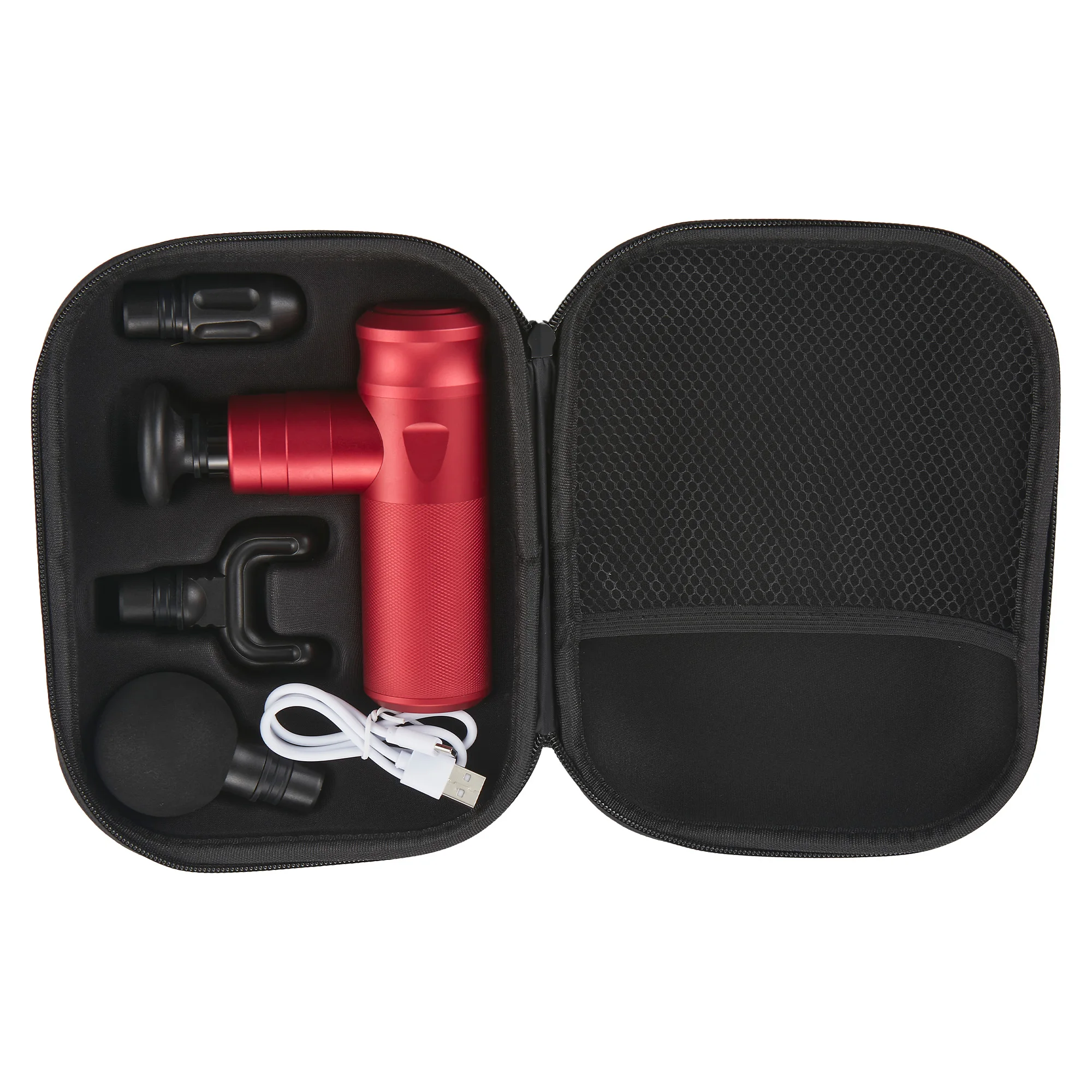 Mini Massage Gun Handheld Aluminum Soft Start 4 Adjustable Intensity Levels Includes Four Attachments mini gun massager