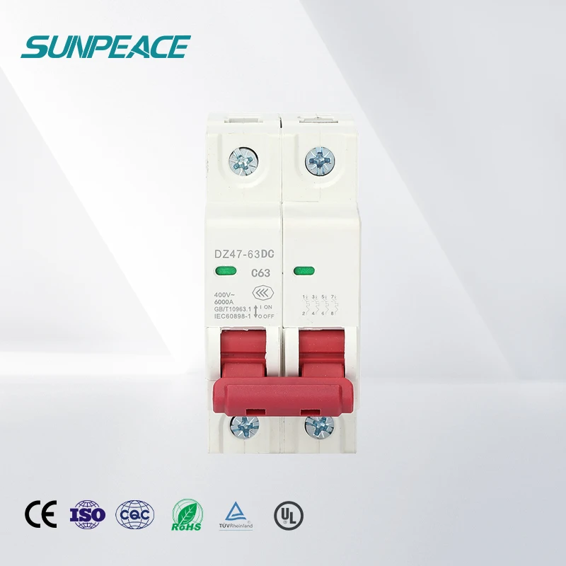 DZ47-125 Solar DC MCB 2P 2 pole 2pole double pole 63A 80A 100A 125A 600V 10KA DC MCB electric Mini miniature circuit breakers