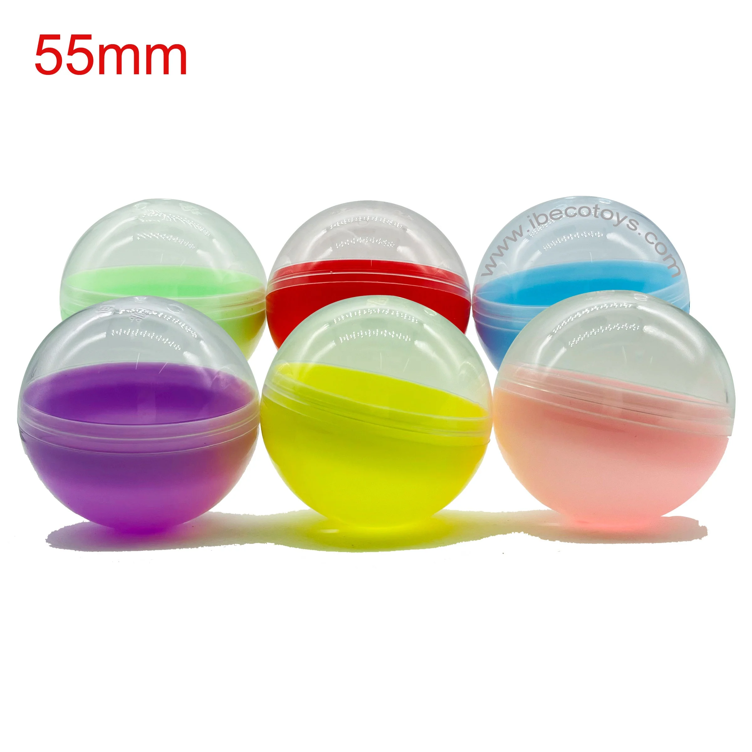 65mm Empty Plastic Toy Capsules for Vending Machine and Snack Candy