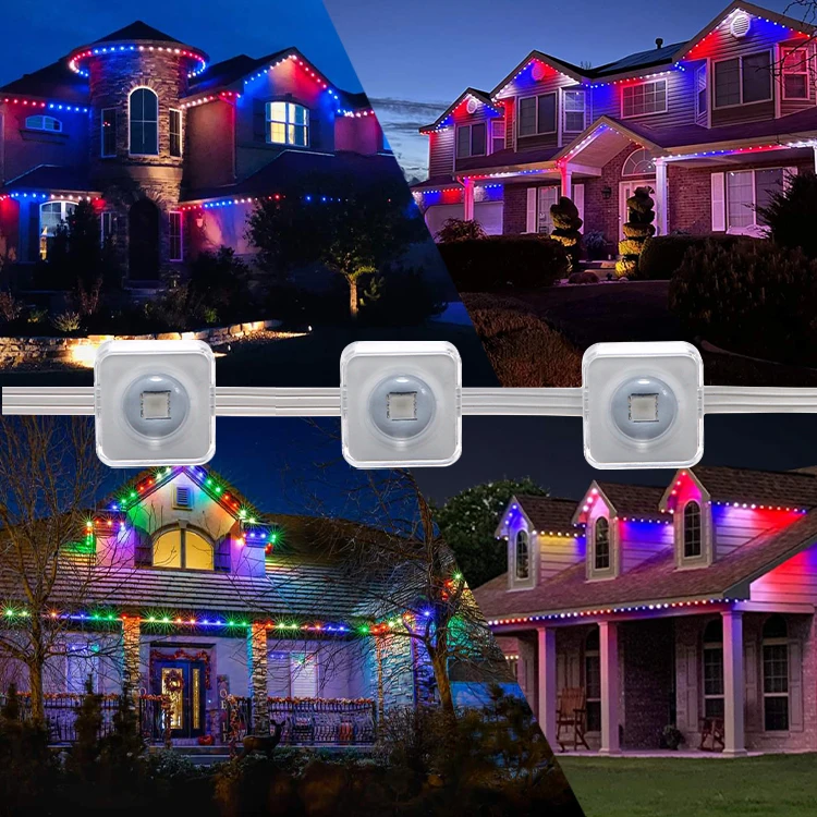 Cabochon Led Lights Rgbic 24V 36V Led Permanent Outdoor Christmas Point Lights Holiday Lights Luz Navidad Exterior