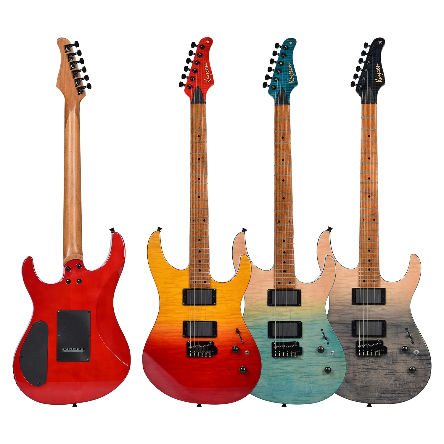 Профессиональный 2-точечный тремоло H-H подхватить электрогитару жареный кленовый шею