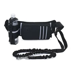 Outdoor Running Fitness Pet Walking Fanny Pack With Stretch Dog Leash Phone Multi-functional Waist Bag