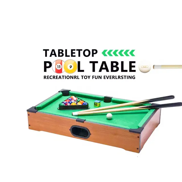 Kids Indoor Game Set Mini Wooden Snooker Table Toy Wooden Pool Table Billiards Toy