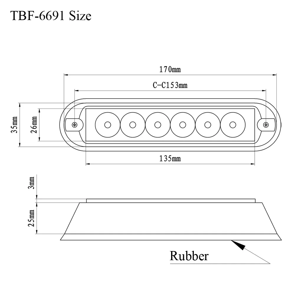 Factory 6w 18W 12v Led Surface Mounting Police Ambulance Vehicle Lighthead Led Amber Strobe Warning Flashing Light