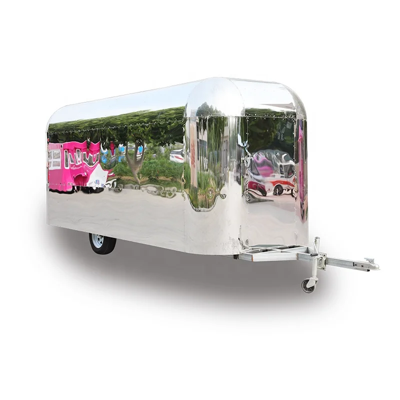 Snack Food Trailer with Bathroom Mobile Kitchen Fully Equipped Food Truck Fast Food Trailer