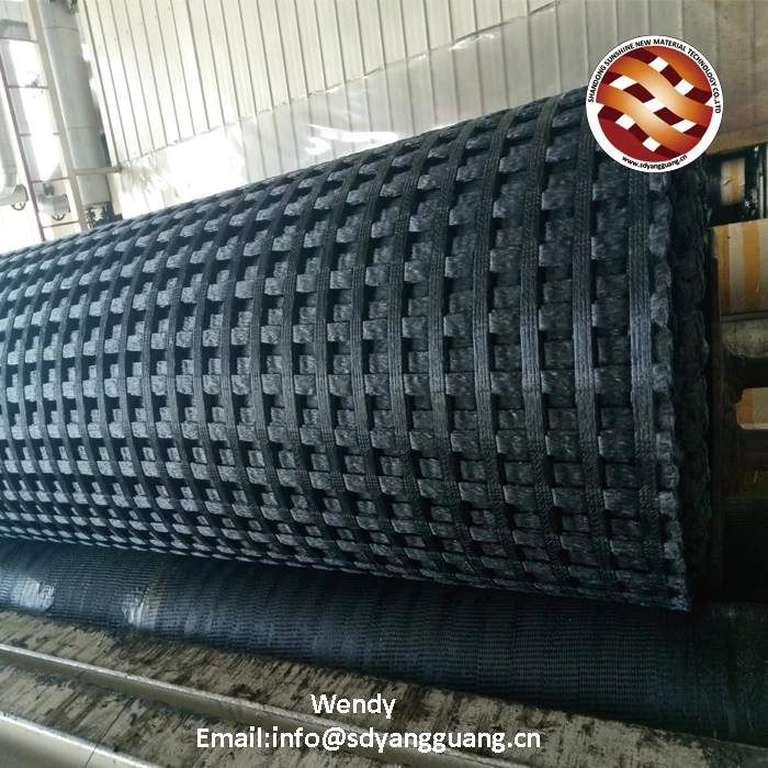 Asphalt grid fiberglass geogrid for road construction