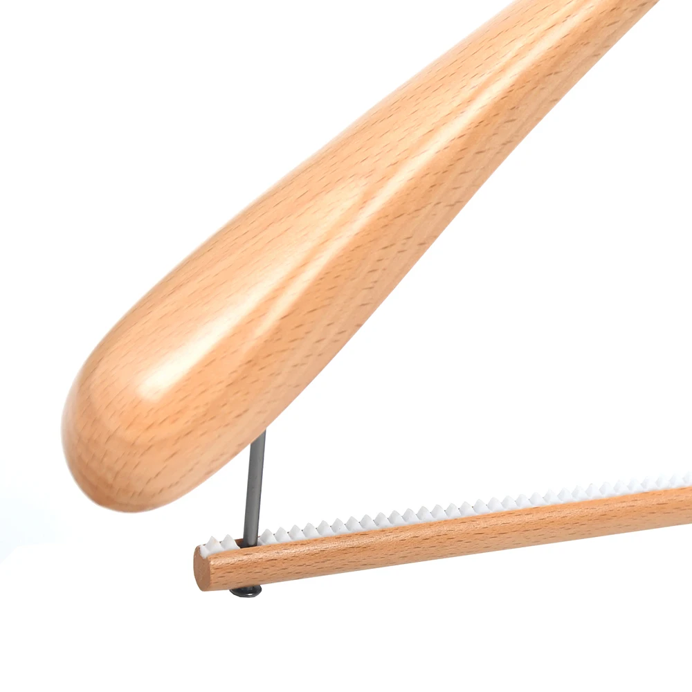 Custom logo branded clothes hanger hotel closet deluxe beech wooden coat hangers for display