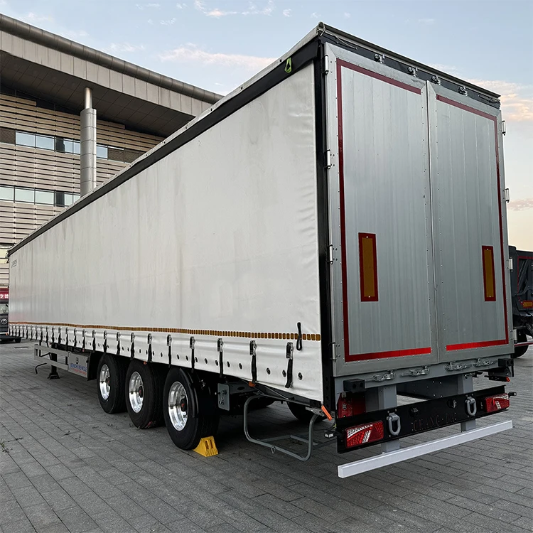 OTTC Certified Tri Axle Curtain Side Semi-Trailer Steel Truck Trailer with Aluminum Door and 12R22.5 Tyre