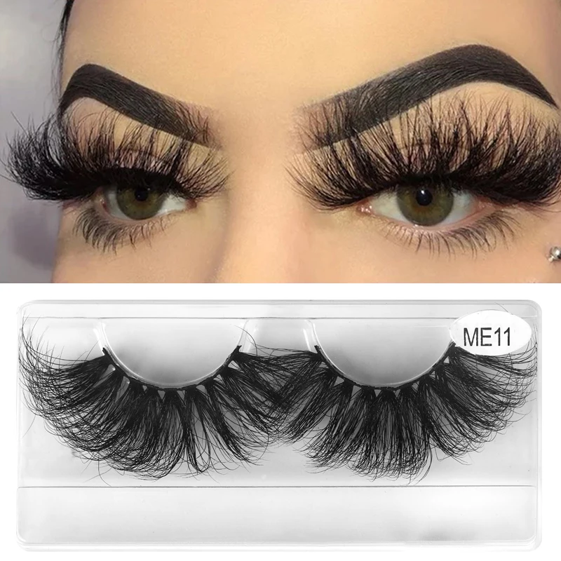 Fluffy mink lashes full eyelashes 25mm mink eyelashes false eye lashes