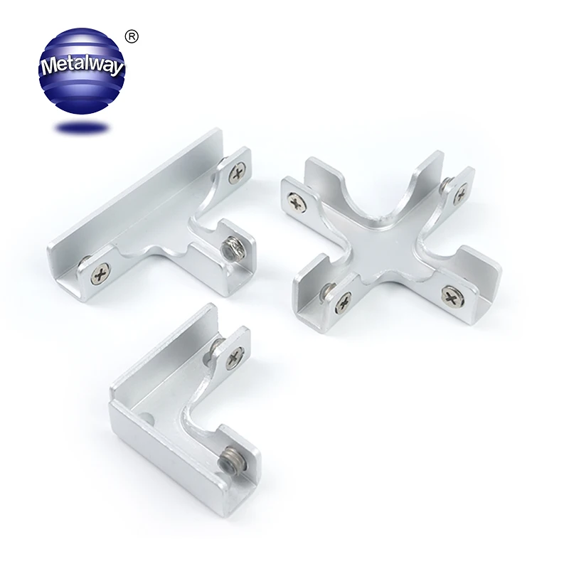 Aquarium Fish Tank Aluminum Alloy  L/T Shape Glass Clamp Building Showcase Glass Wall Holder Clip Cross Glass Panel Bracket