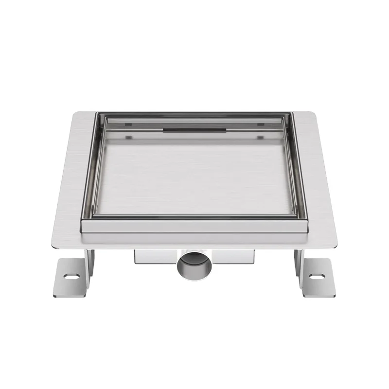 LEXI Kitchen Bathroom Shower Concealed 150mm Square Stainless Steel Anti Odor Floor Drain Core Trap With Tile Insert Grate