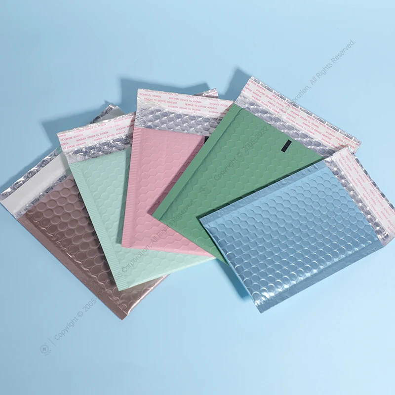Metallic Foil Silver Poly bubble Mailer Package Plastic Postal Bubble Padded Luxury Shipping Bag