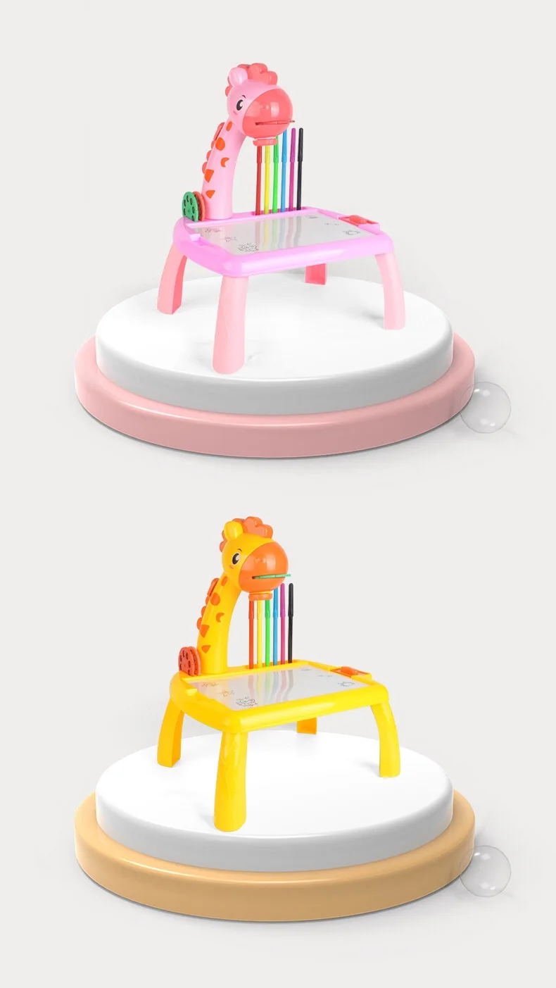 Popular Kids Toy Learning Education Projector Paint Table Children DIY Paint With Free Drawing Pens