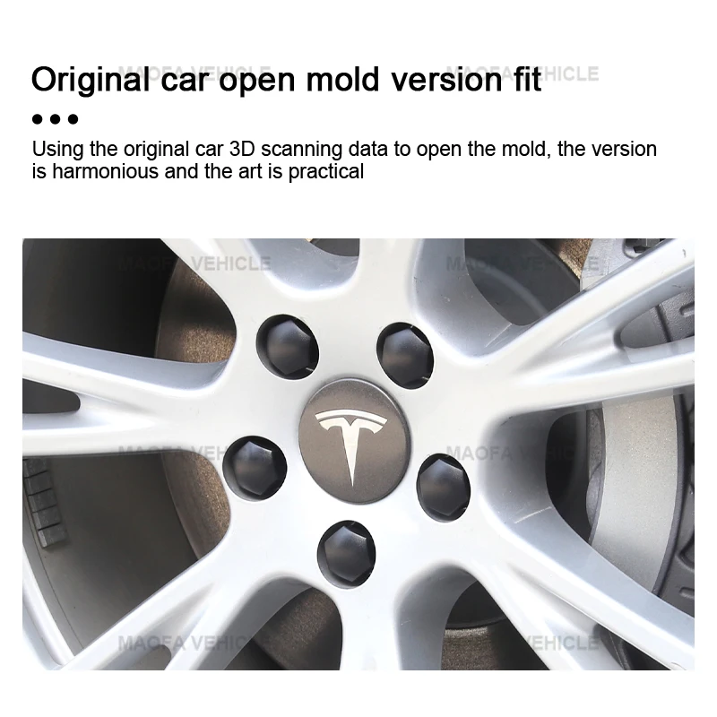 Car Accessories Wheel Lug Nut Cover Center Logo Emblem Modification Hub Cover For Tesla Model y 2021