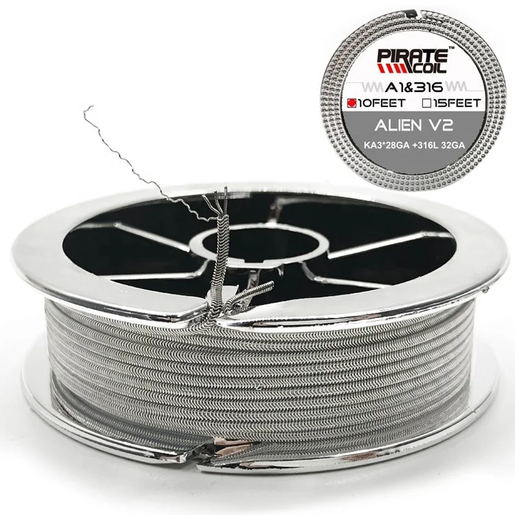PIRATECOIL hot sell heating resistance wire true ALIEN V2 WIRE build 3*26G+32G/3*28G+32G guage