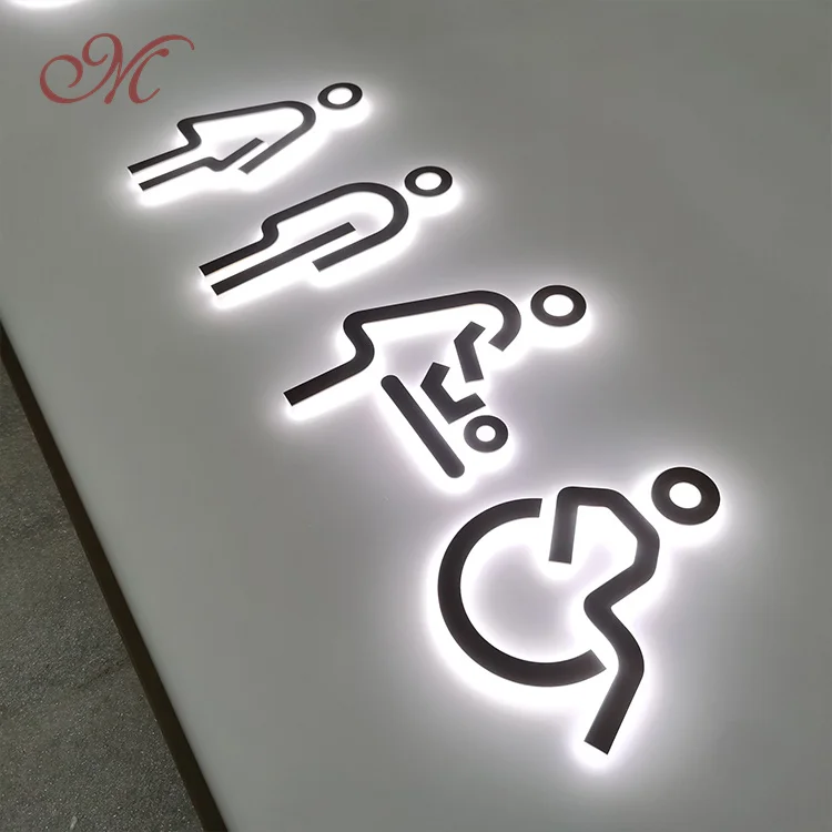 Shopping Mall Washroom Signage Professional Factory Custom Restroom Sign Acrylic Door ADA Braille Sign