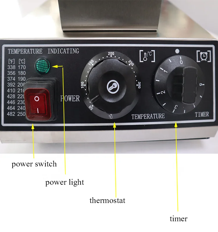 Snack machine commercial non-stick surface egg bubble waffle maker with Timer thermostat