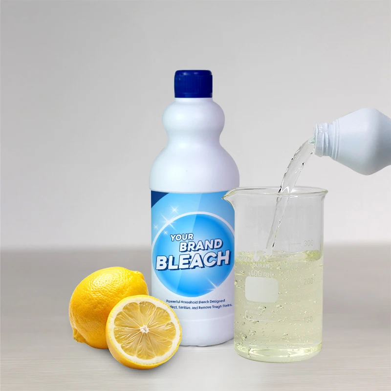 OEM Economy Lemon Bleaching Liquid High Efficiency 500gm Regular Bleach Provides Reliable Cleaning Performance