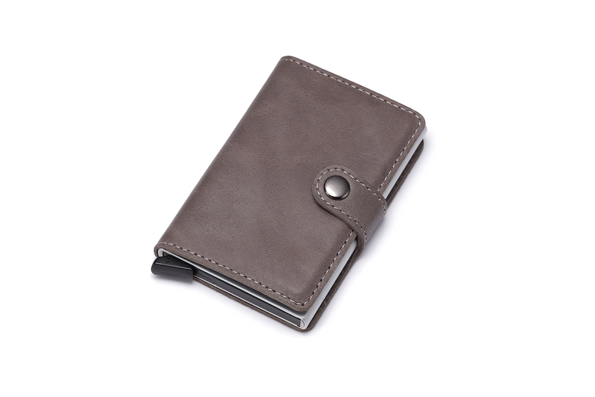 Оптовая продажа натуральной кожи всплывающие противоугонные держатель кредитной карты подарок для парня мужа