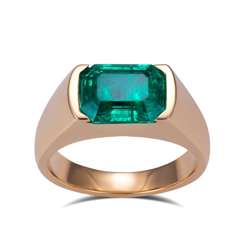 18K yellow gold white gold rose gold necklace set with cultivated high-quality colored emerald ring